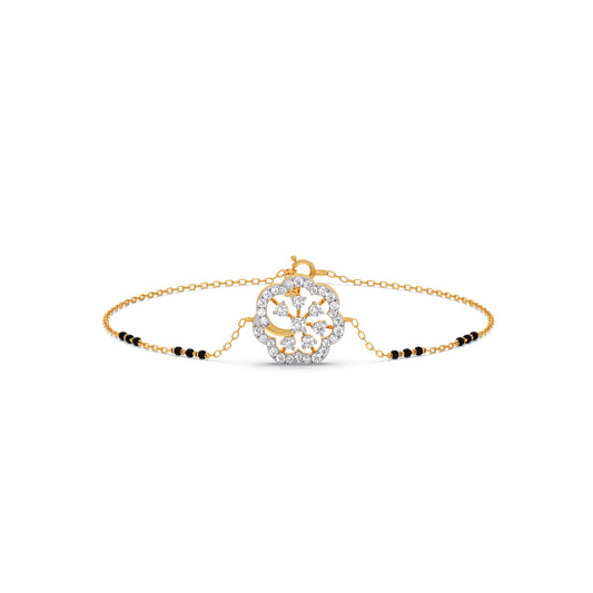 Snowflake Bloom Diamond Mangalsutra Bracelet - Yellow