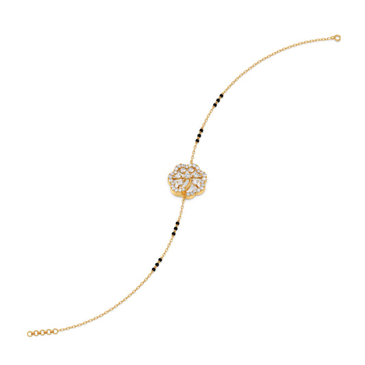 Snowflake Bloom Diamond Mangalsutra Bracelet - Yellow