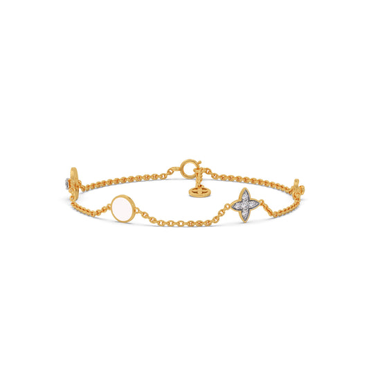 Constella Round Diamond Chain Bracelet - Yellow