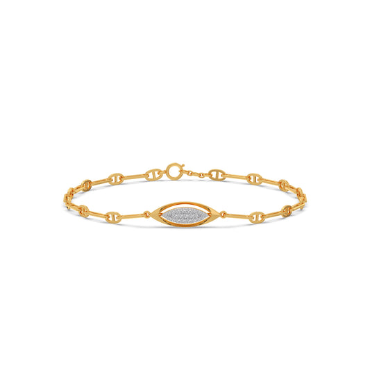 Lumina Marquise-Link Diamond Chain Bracelet - Yellow