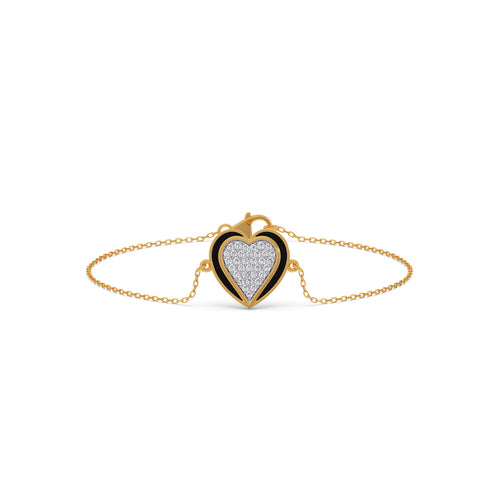 Ceramic Heart Diamond Chain Bracelet
