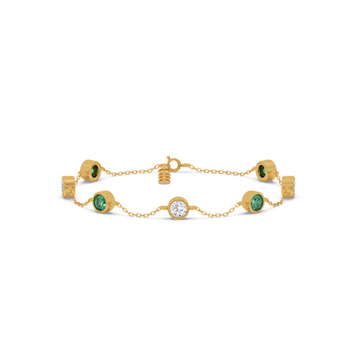 TetraGem Trio Solitaire Chain Bracelet