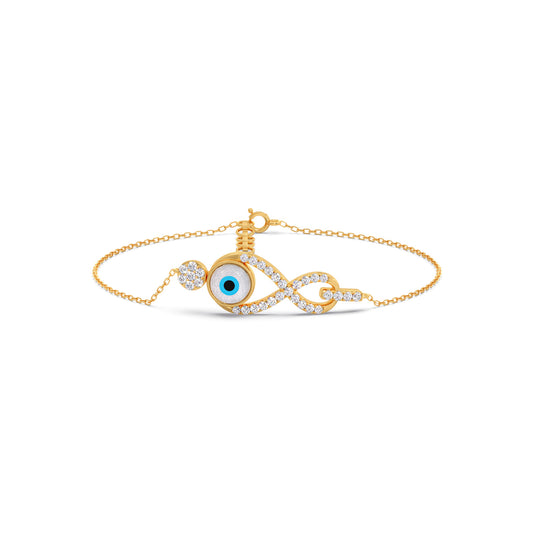 Infinite Evil Eye Round Diamond Bracelet