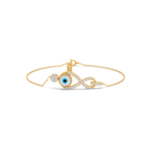 Infinite Evil Eye Round Diamond Bracelet