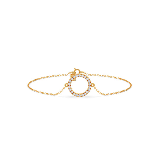 Sparkle Circle Chain Bracelet - Yellow