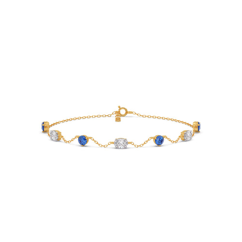 Azure Oval Diamond Chain Bracelet