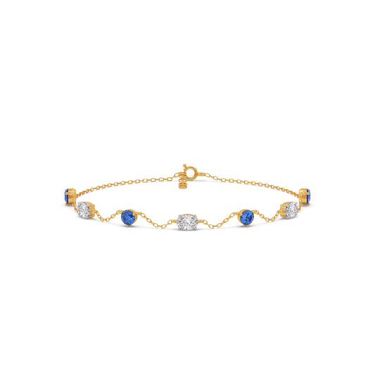Azure Oval Diamond Chain Bracelet - Yellow