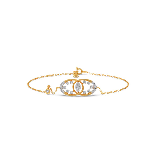 Twin Ellipse Inter Looped Diamond Bracelet - Yellow