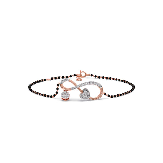 Eternal Love Infinity Diamond Mangalsutra Bracelet - Rose