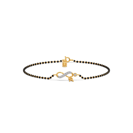R-Infinity Diamond Mangalsutra Bracelet - Yellow