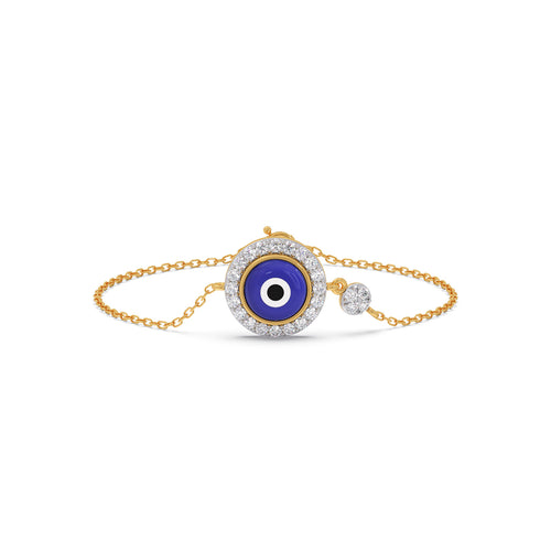 Halo Evil-Eye Diamond Chain Bracelet