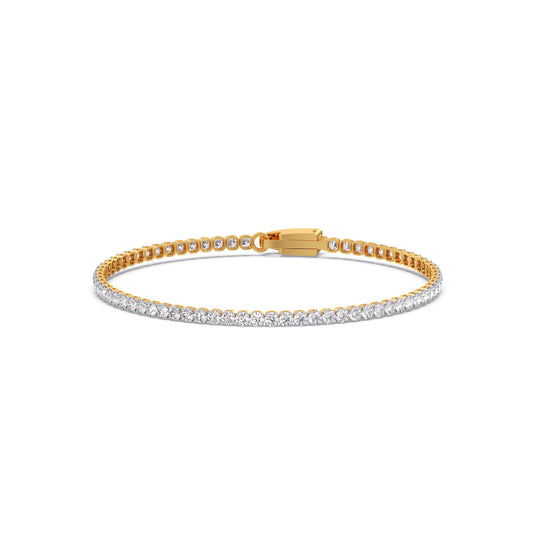 1.77 ct Streamlined Round Diamond Tennis Bracelet - Yellow