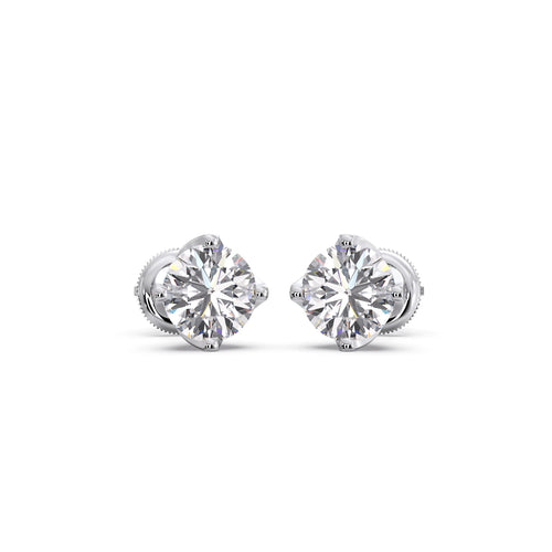 6 Ct Four-Prong Round Solitaire Earrings