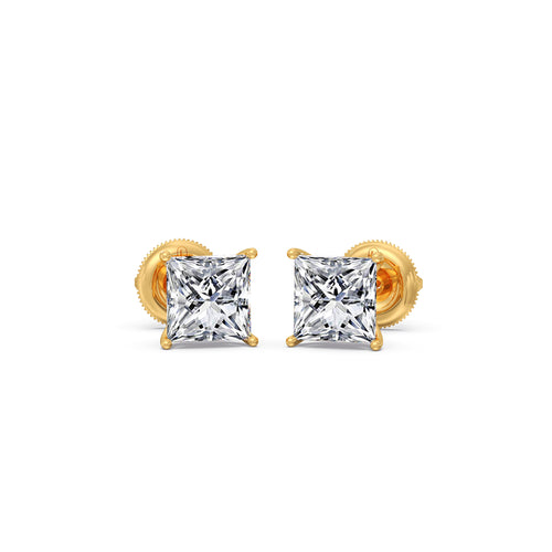 3.00 ct Elegant Princess Cut Diamond Stud Earrings