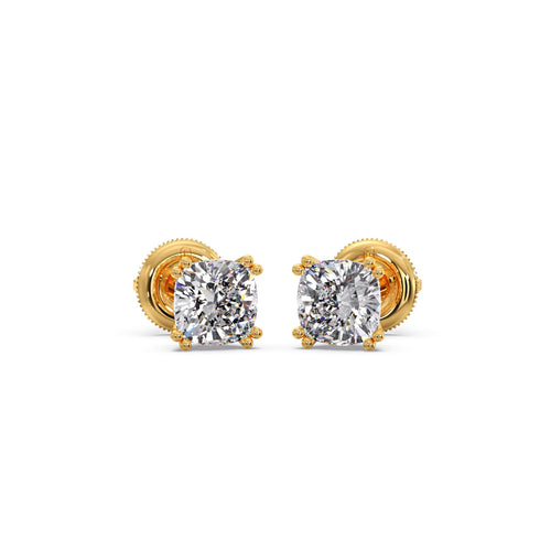 Cushion Cut Diamond Stud Earrings