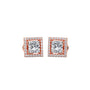 Princess Cut Diamond Halo Stud Earrings