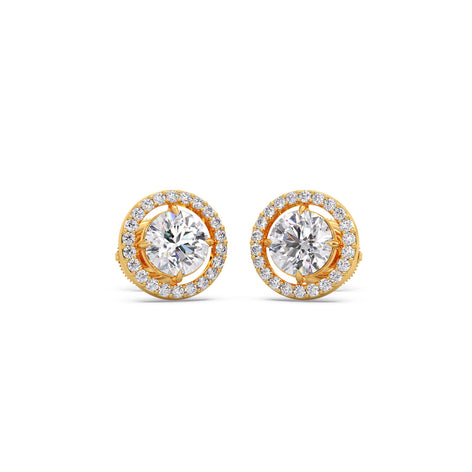 Round Halo Stud Earrings