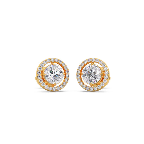 Round Halo Stud Earrings