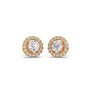 Round Shape LGD Earrings with Halo Setting