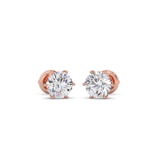 3.60cts Brilliant Round Six-Prong Solitaire Stud Earrings