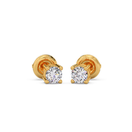 Round Solitaire 4-Prong Diamond Stud Earrings