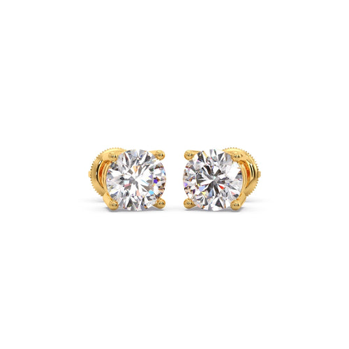 Round Solitaire 4-Prong Stud Earrings – 7.5mm