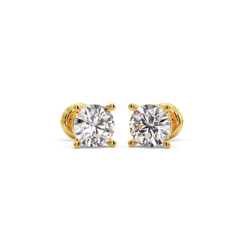 Round Solitaire 4-Prong Basket Stud Earrings7.5mm