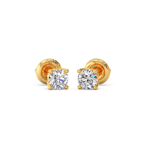 Round Solitaire 4-Prong Basket Stud Earrings – 5.0mm
