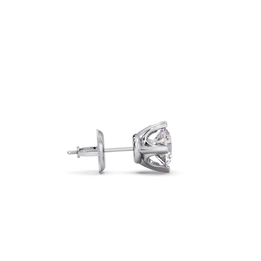 Classic 4-Prong Round Diamond Stud Earrings – 6.30mm