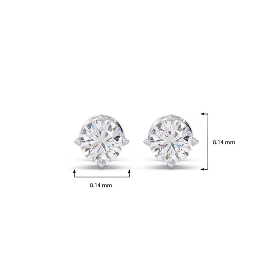 Classic 4-Prong Round Diamond Stud Earrings – 6.30mm