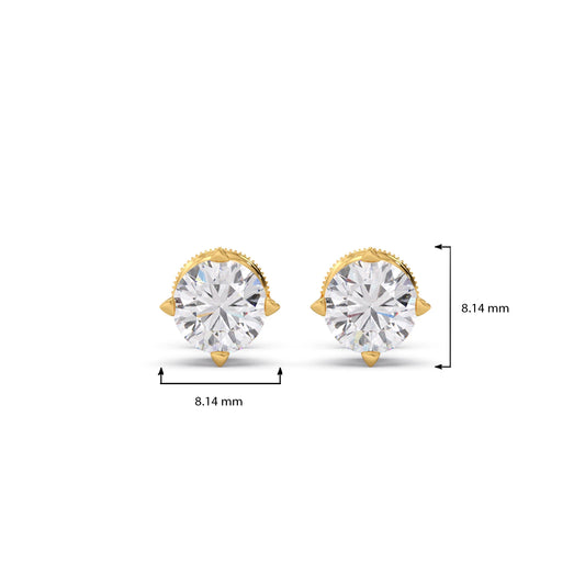 Classic 4-Prong Round Diamond Stud Earrings – 6.30mm