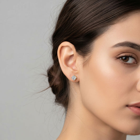Classic 4-Prong Round Diamond Stud Earrings – 5.00mm - MQ_AI