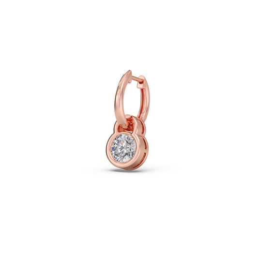 Sparkling Diamond Drop Earrings - Rose
