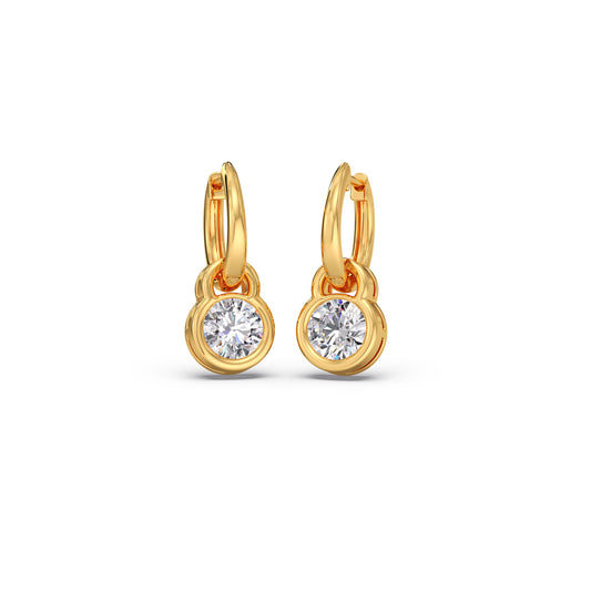 Sparkling Diamond Drop Earrings - Yellow