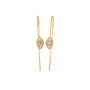 Round Halo Diamond Threader Earrings