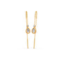 Pear-Cut Bezel Diamond Threader Earrings