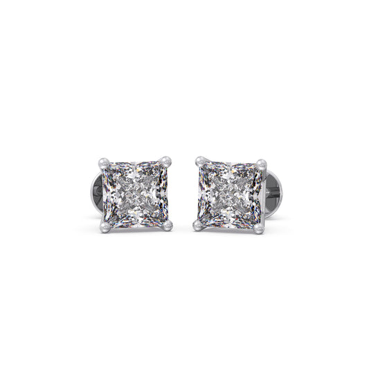Royal Princess Sparkle Studs Earrings - White