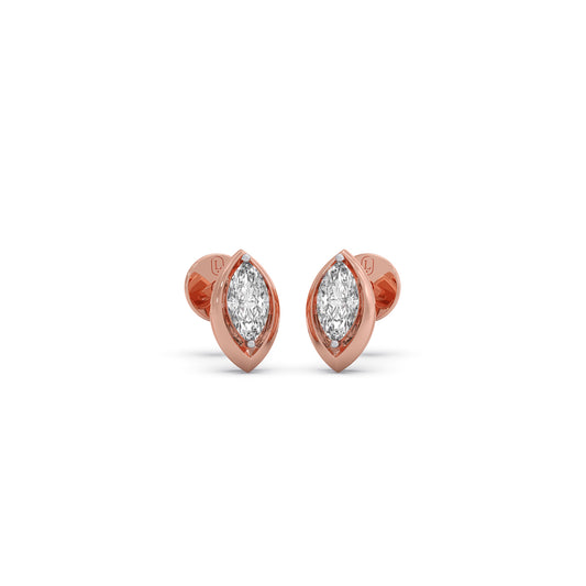 0.47 Ct Marquise Shape Diamond Stud Earrings - Rose