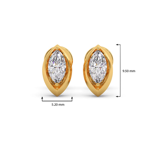 0.47 Ct Marquise Shape Diamond Stud Earrings