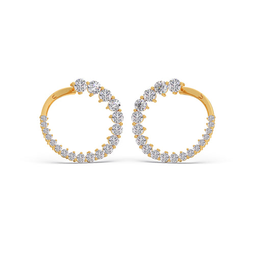 Spherical Diamond Hoops Earrings