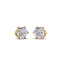 Six-Prong Hexagon Shape Solitaire Stud Earring