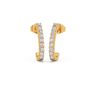 J-Round Diamond Hoop Earrings
