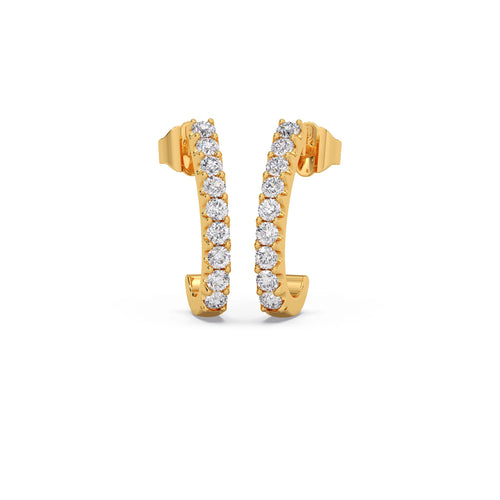 J-Round Diamond Hoop Earrings