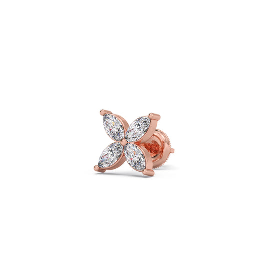 Floral Marquise Diamond Stud Earrings