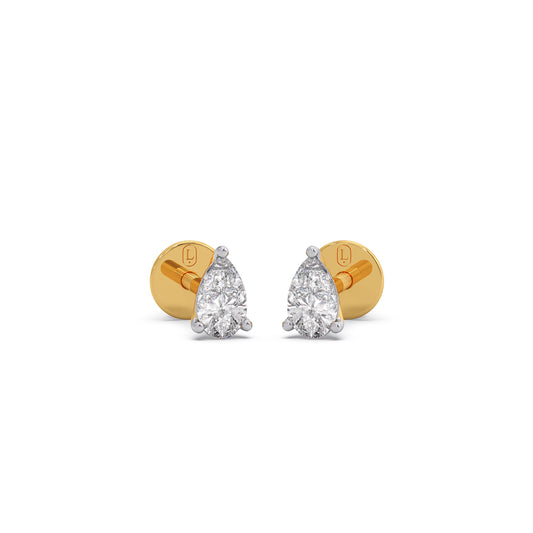 Graceful Pear Cut Diamond Earrings - Yellow