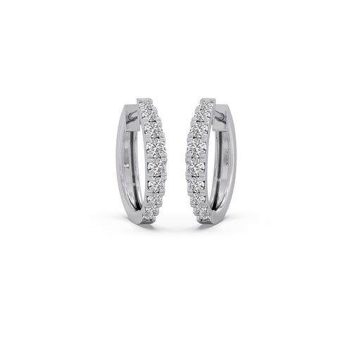 Round Diamond Huggies Earrings