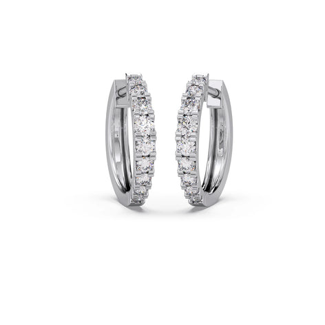Round Diamond Huggies Earrings