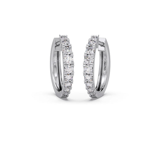 Round Diamond Huggies Earrings