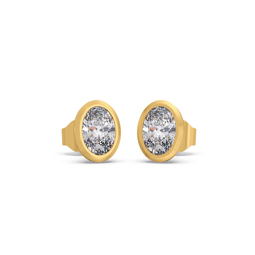 Everyday Oval Bezel Diamond Studs
