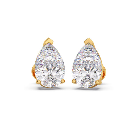 Pear Solitaire Diamond Earrings